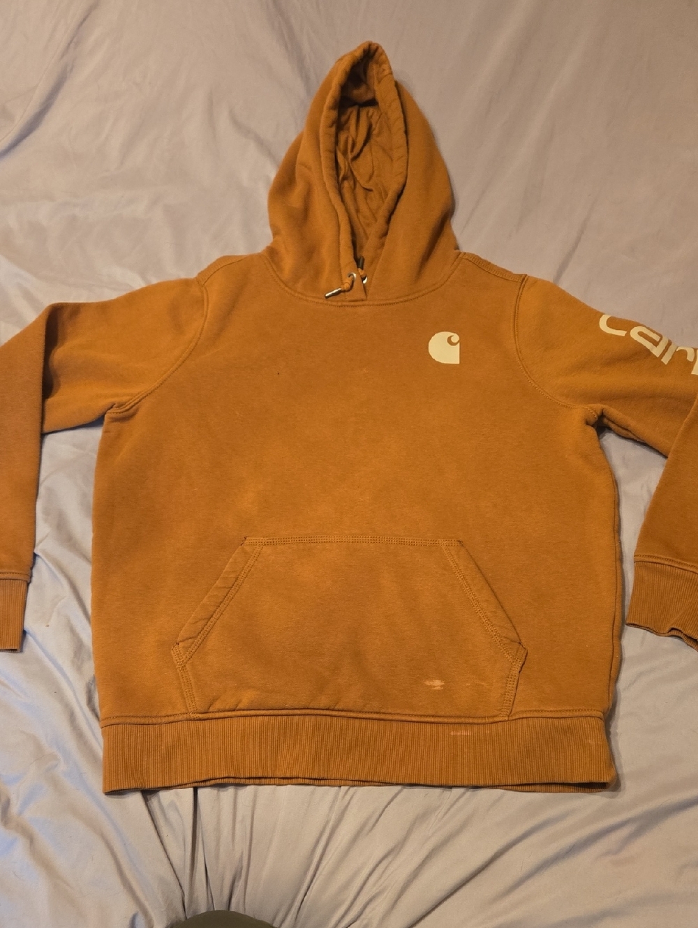 Carhartt Rust/Brown Pullover Hoodie with White Logo